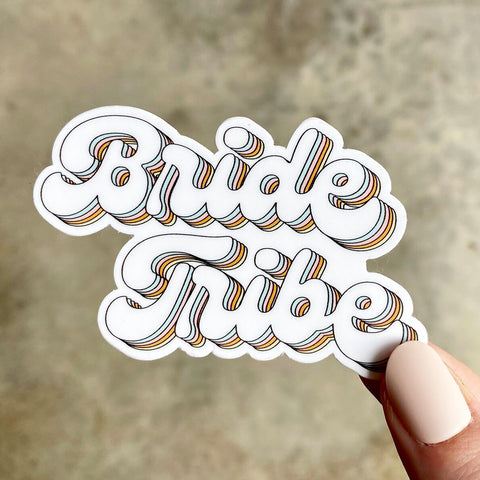 Retro Bride Tribe Sticker
