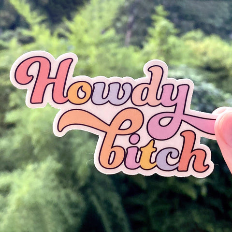 Retro Howdy Bitch Sticker