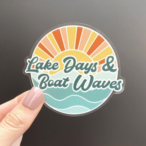 Lake Days And Boat Waves Sticker
