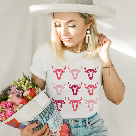 Pink Retro Cow Shirt