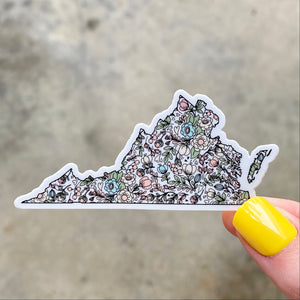 Pastel Floral Virginia Sticker